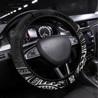 New Zealand Rugby Steering Wheel Cover 2023 World Cup Aotearoa Haka Face LT7 Universal Fit Black - Polynesian Pride