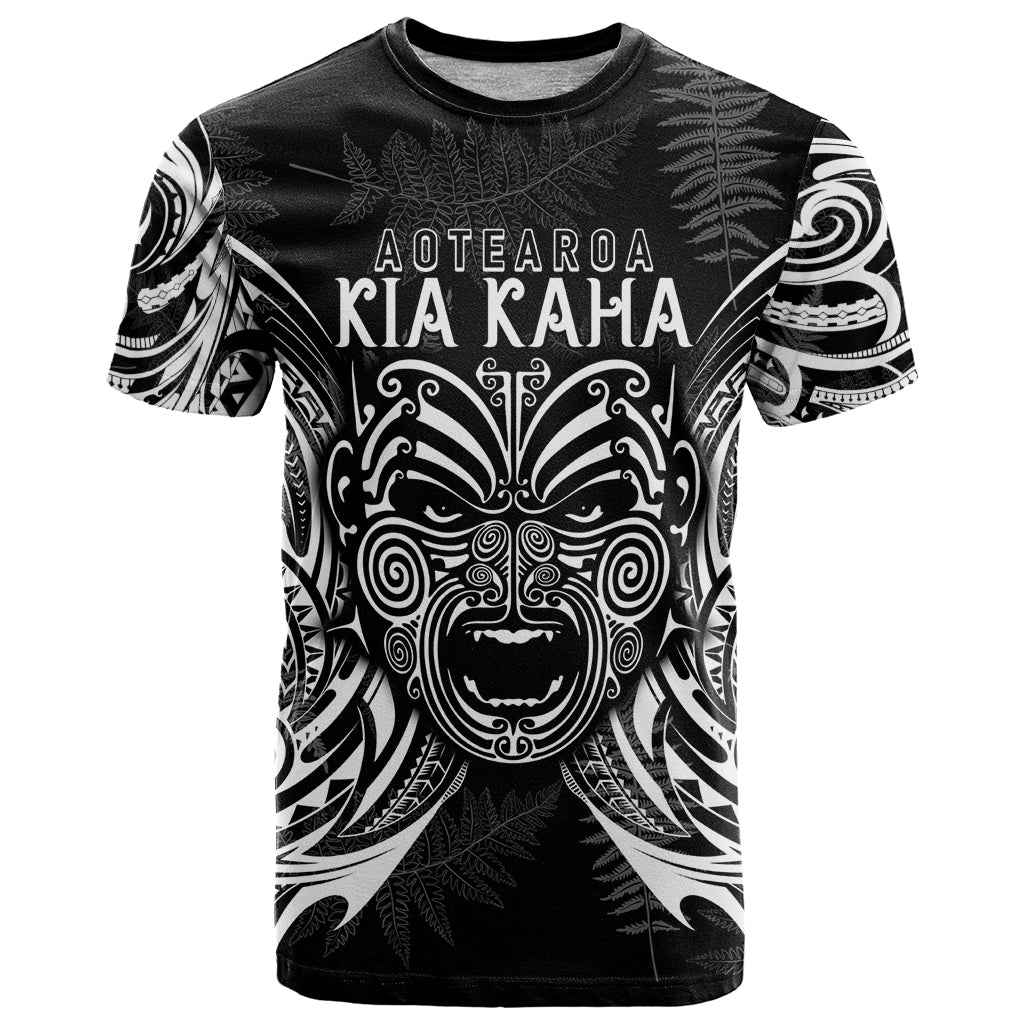 New Zealand Rugby T Shirt 2023 World Cup Aotearoa Haka Face LT7 Black - Polynesian Pride