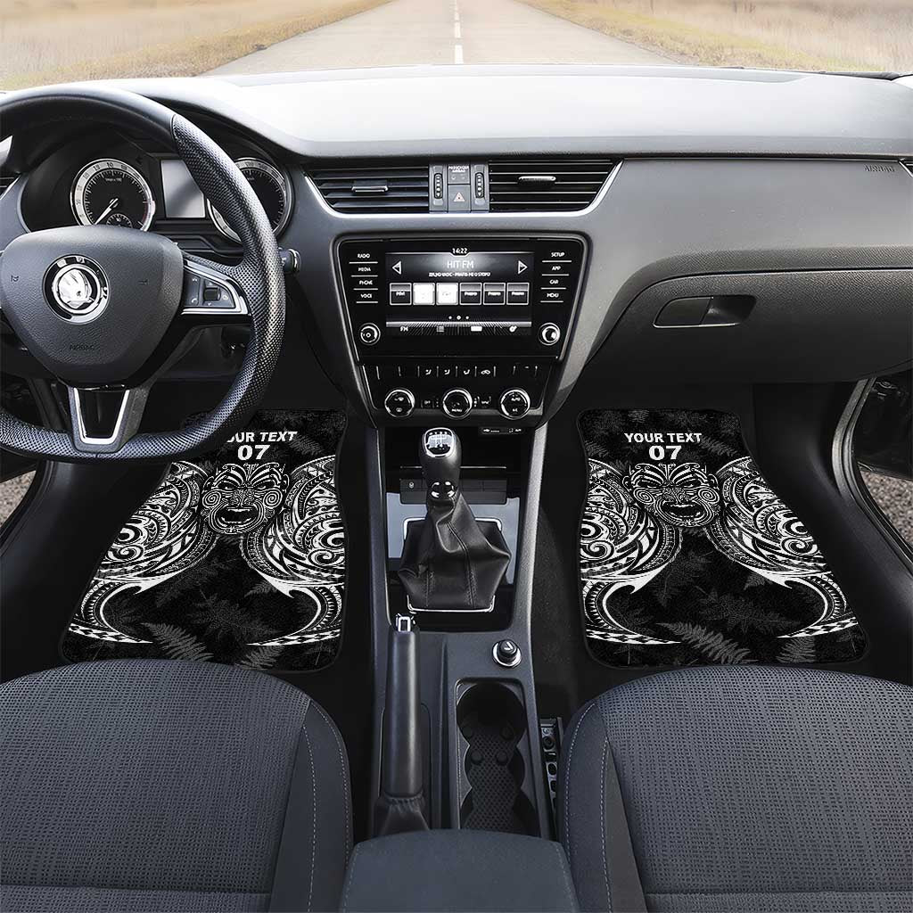 New Zealand Rugby Car Mats 2023 World Cup Aotearoa Create History LT7 Set 2pcs - Front Black - Polynesian Pride