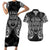 New Zealand Rugby Couples Matching Short Sleeve Bodycon Dress and Hawaiian Shirt 2023 World Cup Aotearoa Create History LT7 Black - Polynesian Pride