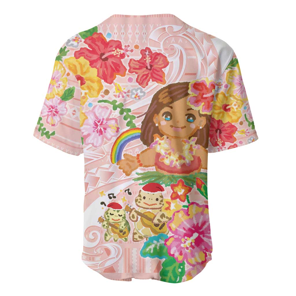 Aloha Hawaii Baseball Jersey Kawaii Mele Kalikimaka - Pastel Fever LT7 - Polynesian Pride
