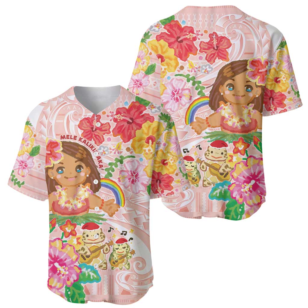 Aloha Hawaii Baseball Jersey Kawaii Mele Kalikimaka - Pastel Fever LT7 - Polynesian Pride