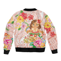 Aloha Hawaii Bomber Jacket Kawaii Mele Kalikimaka - Pastel Fever LT7 - Polynesian Pride