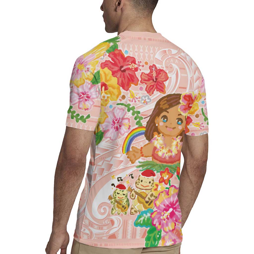 Aloha Hawaii Rugby Jersey Kawaii Mele Kalikimaka - Pastel Fever LT7 - Polynesian Pride