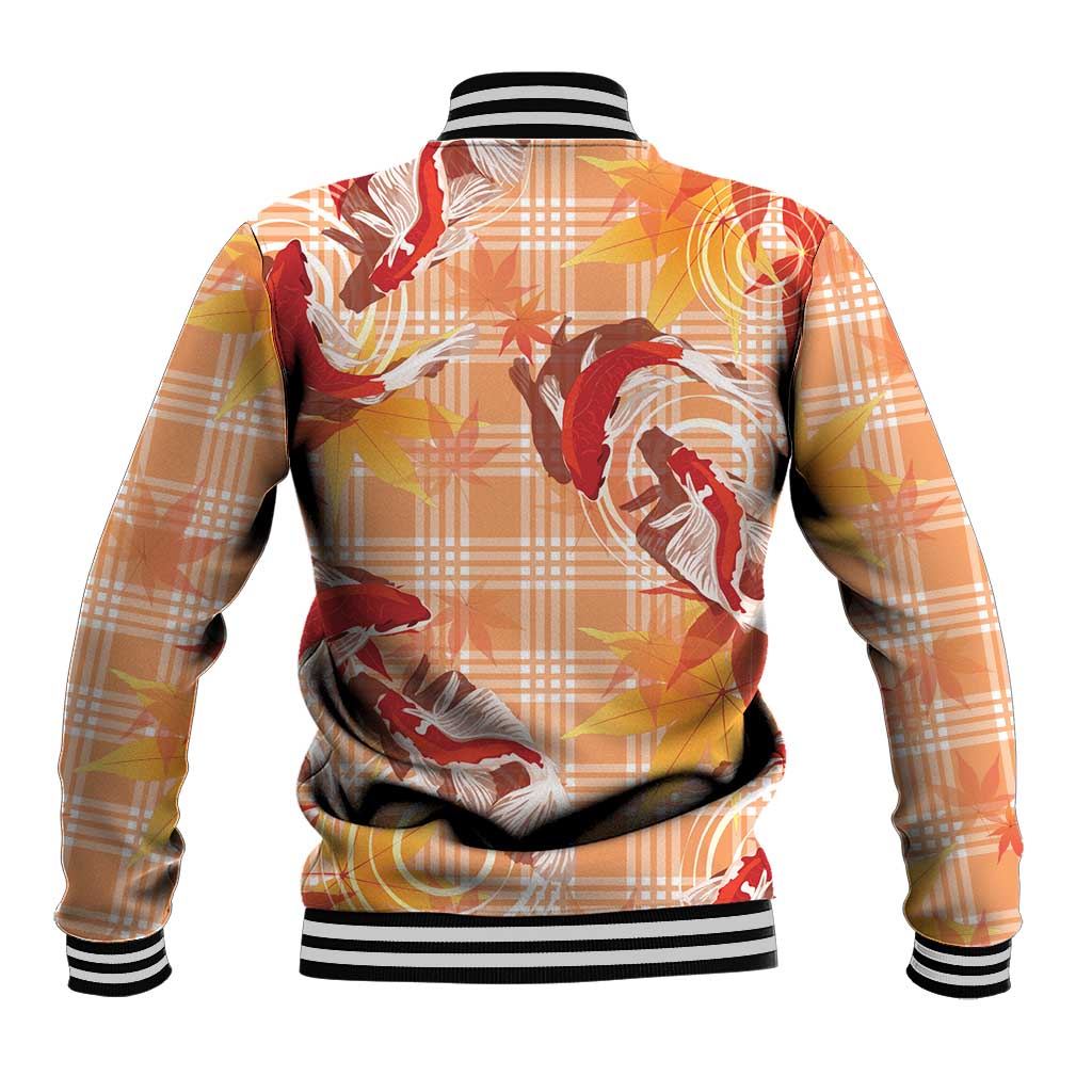 Orange Palaka Hawaii Aloha Baseball Jacket Koi Pond Mix Japanese Maple LT7 - Polynesian Pride