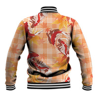 Orange Palaka Hawaii Aloha Baseball Jacket Koi Pond Mix Japanese Maple LT7 - Polynesian Pride