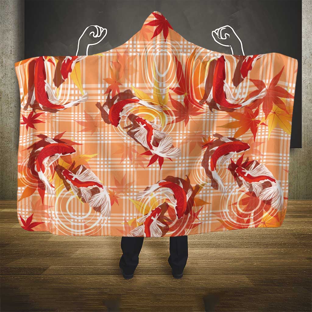 Orange Palaka Hawaii Aloha Hooded Blanket Koi Pond Mix Japanese Maple LT7 - Polynesian Pride