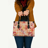 Orange Palaka Hawaii Aloha Leather Bag Koi Pond Mix Japanese Maple LT7 - Polynesian Pride
