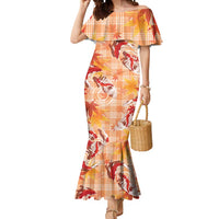 Orange Palaka Hawaii Aloha Mermaid Dress Koi Pond Mix Japanese Maple LT7 Women Orange - Polynesian Pride