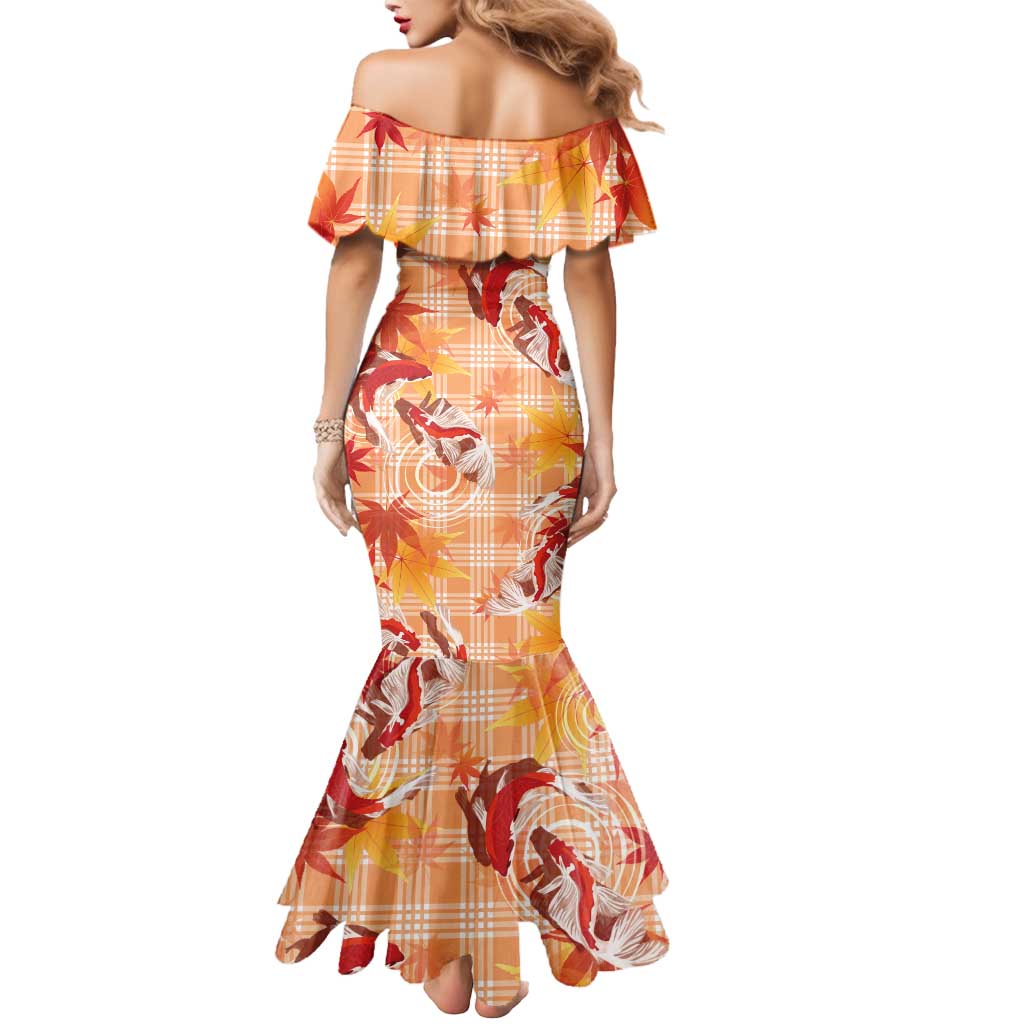 Orange Palaka Hawaii Aloha Mermaid Dress Koi Pond Mix Japanese Maple LT7 - Polynesian Pride