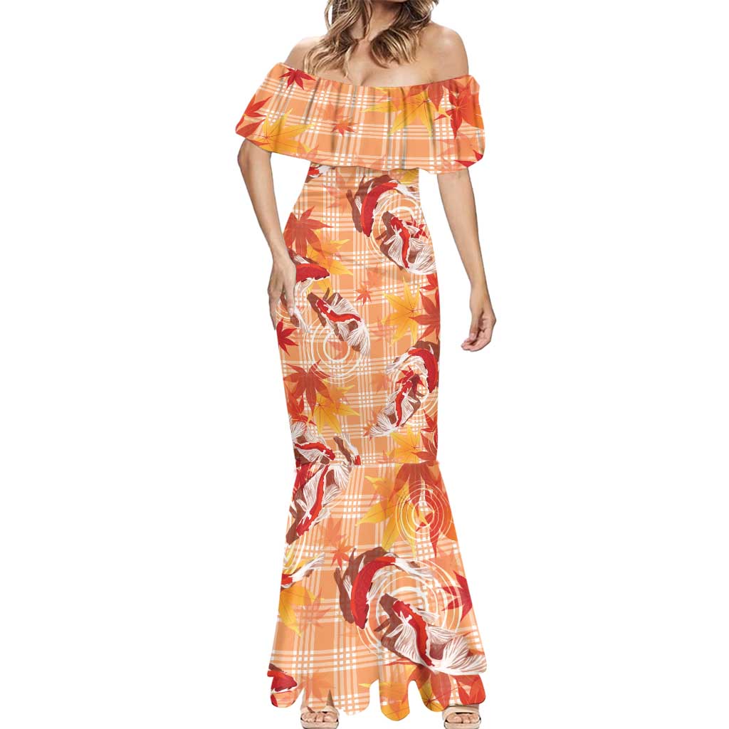 Orange Palaka Hawaii Aloha Mermaid Dress Koi Pond Mix Japanese Maple LT7 - Polynesian Pride