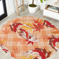 Orange Palaka Hawaii Aloha Round Carpet Koi Pond Mix Japanese Maple LT7 Orange - Polynesian Pride