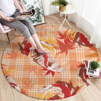 Orange Palaka Hawaii Aloha Round Carpet Koi Pond Mix Japanese Maple LT7 - Polynesian Pride