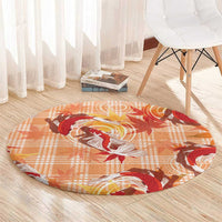 Orange Palaka Hawaii Aloha Round Carpet Koi Pond Mix Japanese Maple LT7 - Polynesian Pride