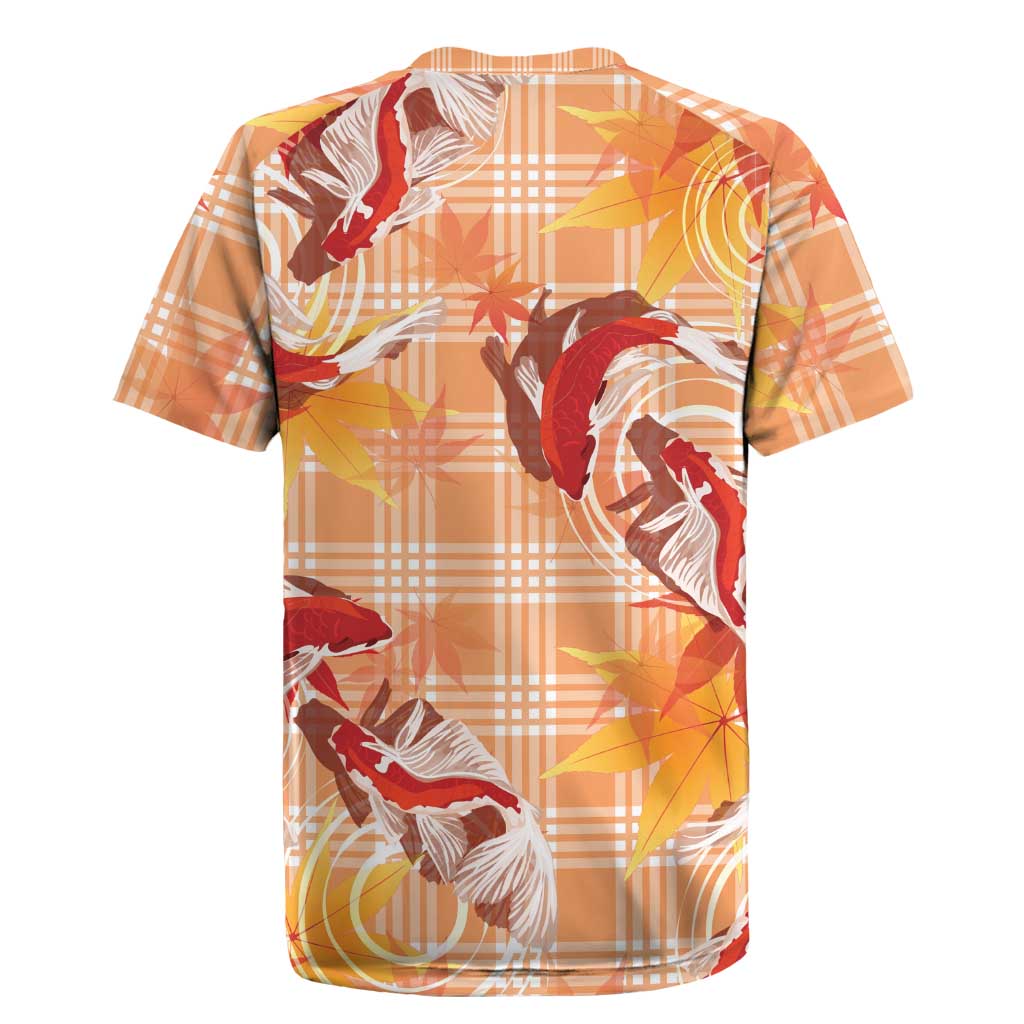 Orange Palaka Hawaii Aloha Rugby Jersey Koi Pond Mix Japanese Maple LT7 - Polynesian Pride