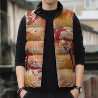Orange Palaka Hawaii Aloha Sleeveless Puffer Jacket Koi Pond Mix Japanese Maple LT7 - Polynesian Pride