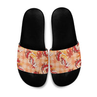 Orange Palaka Hawaii Aloha Slide Sandals Koi Pond Mix Japanese Maple LT7 Orange - Polynesian Pride