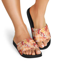 Orange Palaka Hawaii Aloha Slide Sandals Koi Pond Mix Japanese Maple LT7 - Polynesian Pride