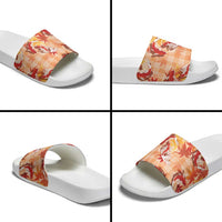Orange Palaka Hawaii Aloha Slide Sandals Koi Pond Mix Japanese Maple LT7 - Polynesian Pride