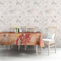 Orange Palaka Hawaii Aloha Tablecloth Koi Pond Mix Japanese Maple LT7 - Polynesian Pride