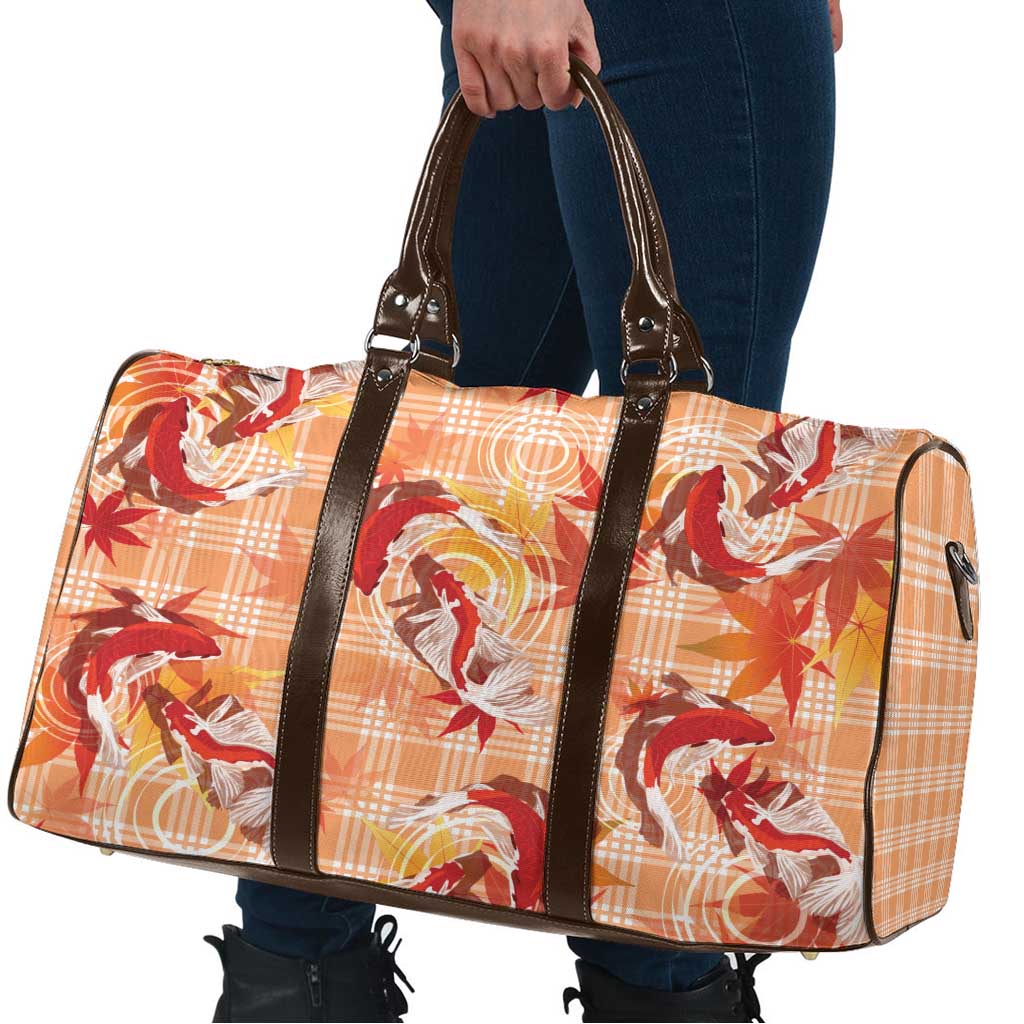 Orange Palaka Hawaii Aloha Travel Bag Koi Pond Mix Japanese Maple LT7 - Polynesian Pride