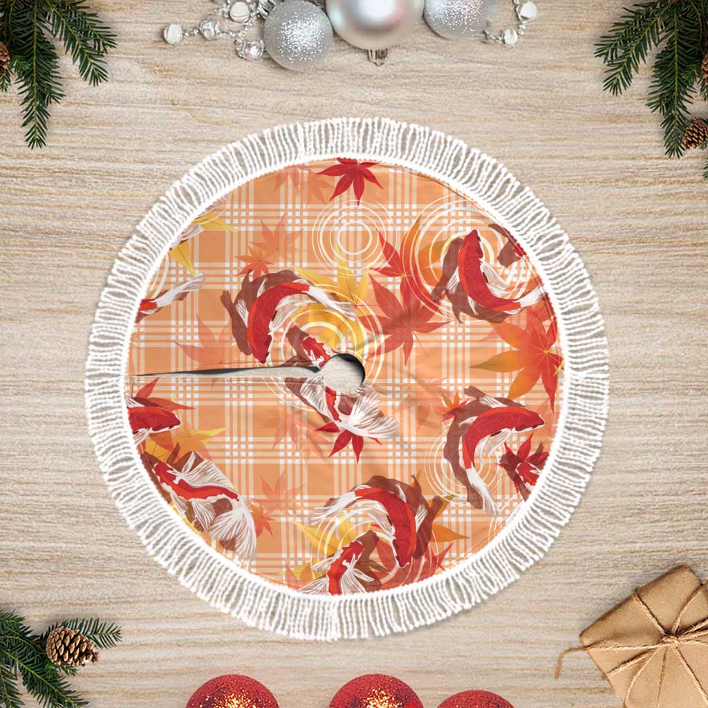Orange Palaka Hawaii Aloha Tree Skirt Koi Pond Mix Japanese Maple LT7 Fringed Orange - Polynesian Pride