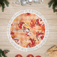 Orange Palaka Hawaii Aloha Tree Skirt Koi Pond Mix Japanese Maple LT7 Fringed Orange - Polynesian Pride