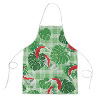 Lime Palaka Hawaii Aloha Apron Koi Pond Mix Monstera LT7 Lime Green - Polynesian Pride
