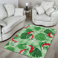 Lime Palaka Hawaii Aloha Area Rug Koi Pond Mix Monstera LT7 - Polynesian Pride