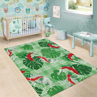 Lime Palaka Hawaii Aloha Area Rug Koi Pond Mix Monstera LT7 - Polynesian Pride