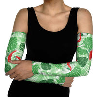 Lime Palaka Hawaii Aloha Arm Sleeves Koi Pond Mix Monstera LT7 - Polynesian Pride