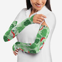 Lime Palaka Hawaii Aloha Arm Sleeves Koi Pond Mix Monstera LT7 - Polynesian Pride