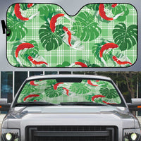 Lime Palaka Hawaii Aloha Auto Sun Shade Koi Pond Mix Monstera LT7 Lime Green - Polynesian Pride