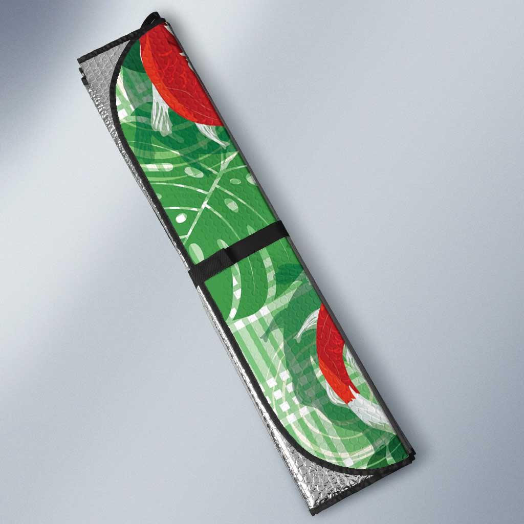 Lime Palaka Hawaii Aloha Auto Sun Shade Koi Pond Mix Monstera LT7 - Polynesian Pride