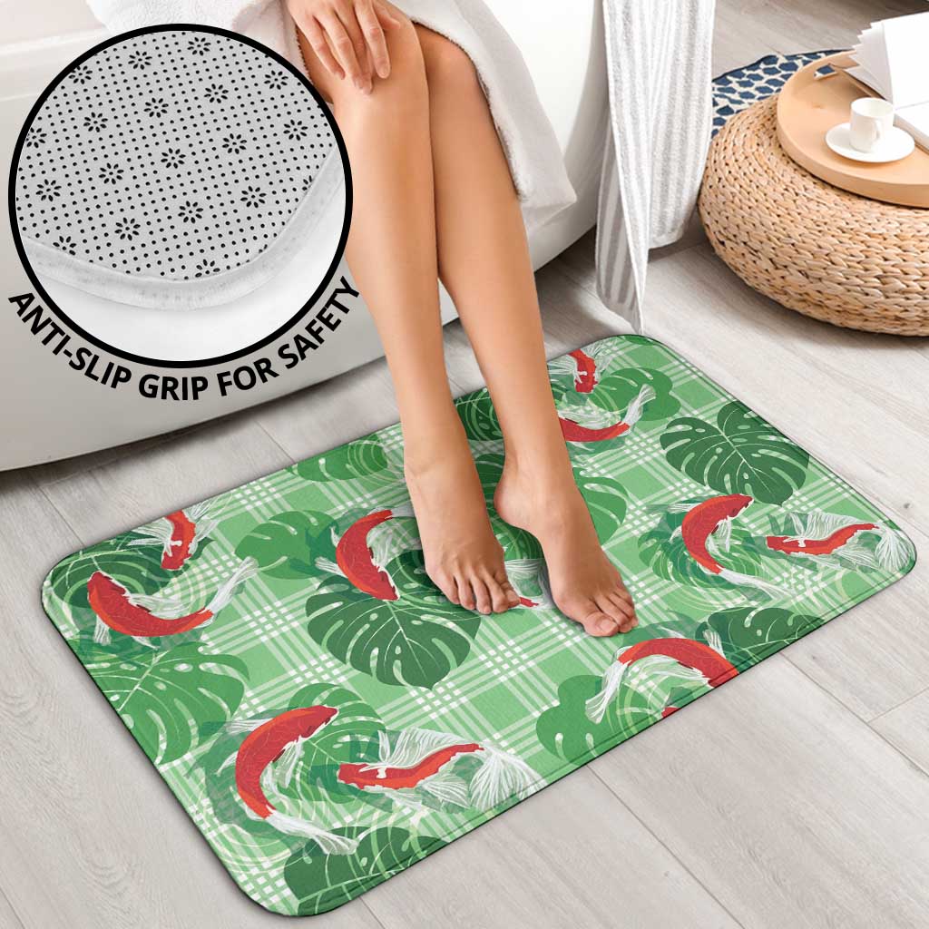 Lime Palaka Hawaii Aloha Bathroom Set Koi Pond Mix Monstera LT7 - Polynesian Pride
