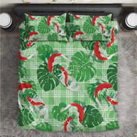 Lime Palaka Hawaii Aloha Bedding Set Koi Pond Mix Monstera LT7 Lime Green - Polynesian Pride