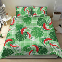 Lime Palaka Hawaii Aloha Bedding Set Koi Pond Mix Monstera LT7 - Polynesian Pride
