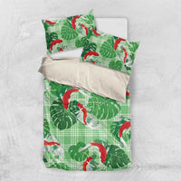 Lime Palaka Hawaii Aloha Bedding Set Koi Pond Mix Monstera LT7 US Twin 172cm x 218cm Lime Green - Polynesian Pride
