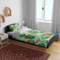Lime Palaka Hawaii Aloha Bedding Set Koi Pond Mix Monstera LT7 - Polynesian Pride