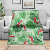 Lime Palaka Hawaii Aloha Blanket Koi Pond Mix Monstera LT7 - Polynesian Pride