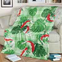 Lime Palaka Hawaii Aloha Blanket Koi Pond Mix Monstera LT7 - Polynesian Pride
