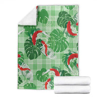 Lime Palaka Hawaii Aloha Blanket Koi Pond Mix Monstera LT7 - Polynesian Pride