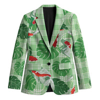 Lime Palaka Hawaii Aloha Blazer Koi Pond Mix Monstera LT7 Unisex Lime Green - Polynesian Pride