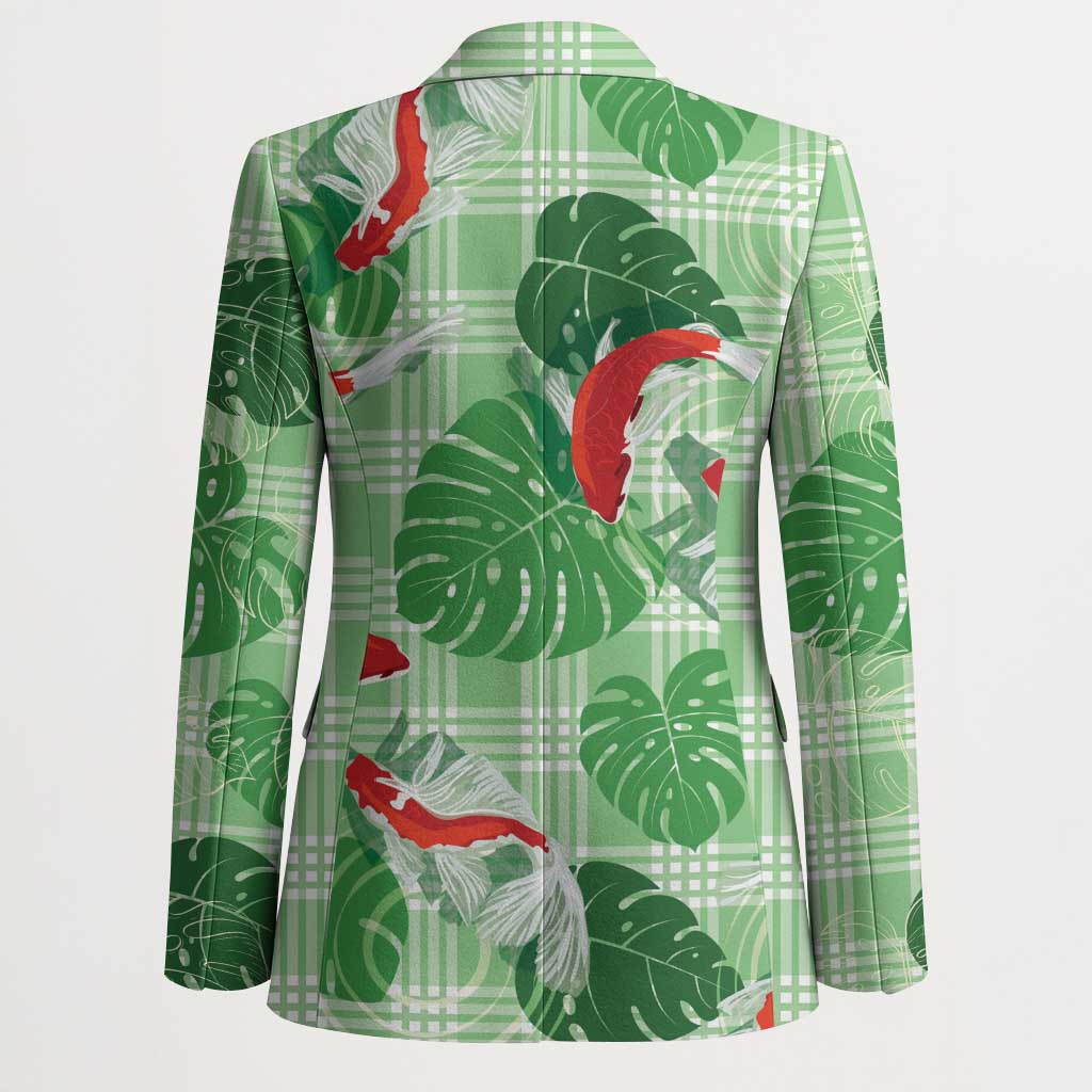 Lime Palaka Hawaii Aloha Blazer Koi Pond Mix Monstera LT7 - Polynesian Pride
