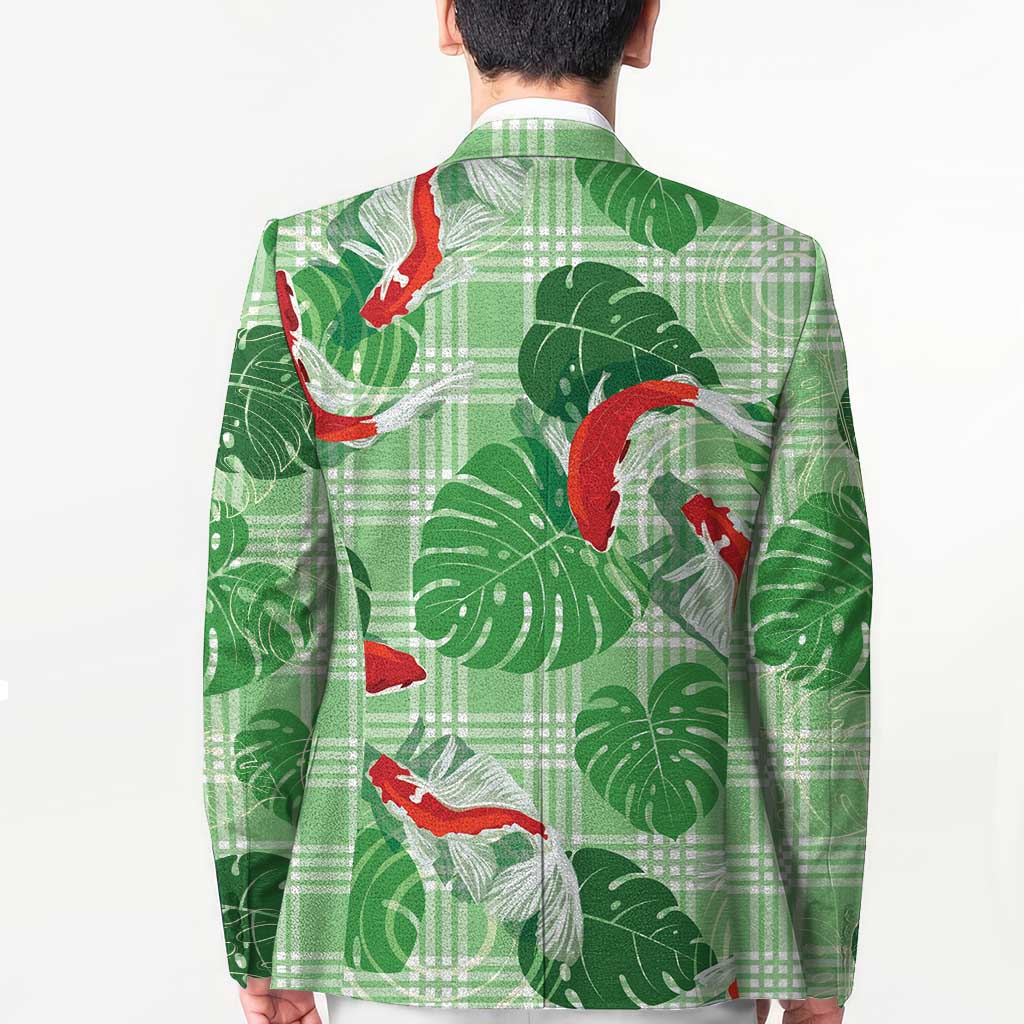 Lime Palaka Hawaii Aloha Blazer Koi Pond Mix Monstera LT7 - Polynesian Pride