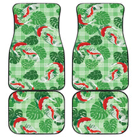 Lime Palaka Hawaii Aloha Car Mats Koi Pond Mix Monstera LT7 - Polynesian Pride