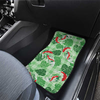 Lime Palaka Hawaii Aloha Car Mats Koi Pond Mix Monstera LT7 - Polynesian Pride