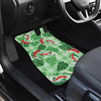 Lime Palaka Hawaii Aloha Car Mats Koi Pond Mix Monstera LT7 - Polynesian Pride