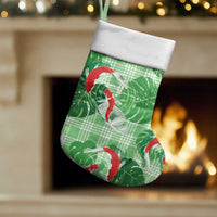 Lime Palaka Hawaii Aloha Christmas Stocking Koi Pond Mix Monstera LT7 Set of 2 Lime Green - Polynesian Pride