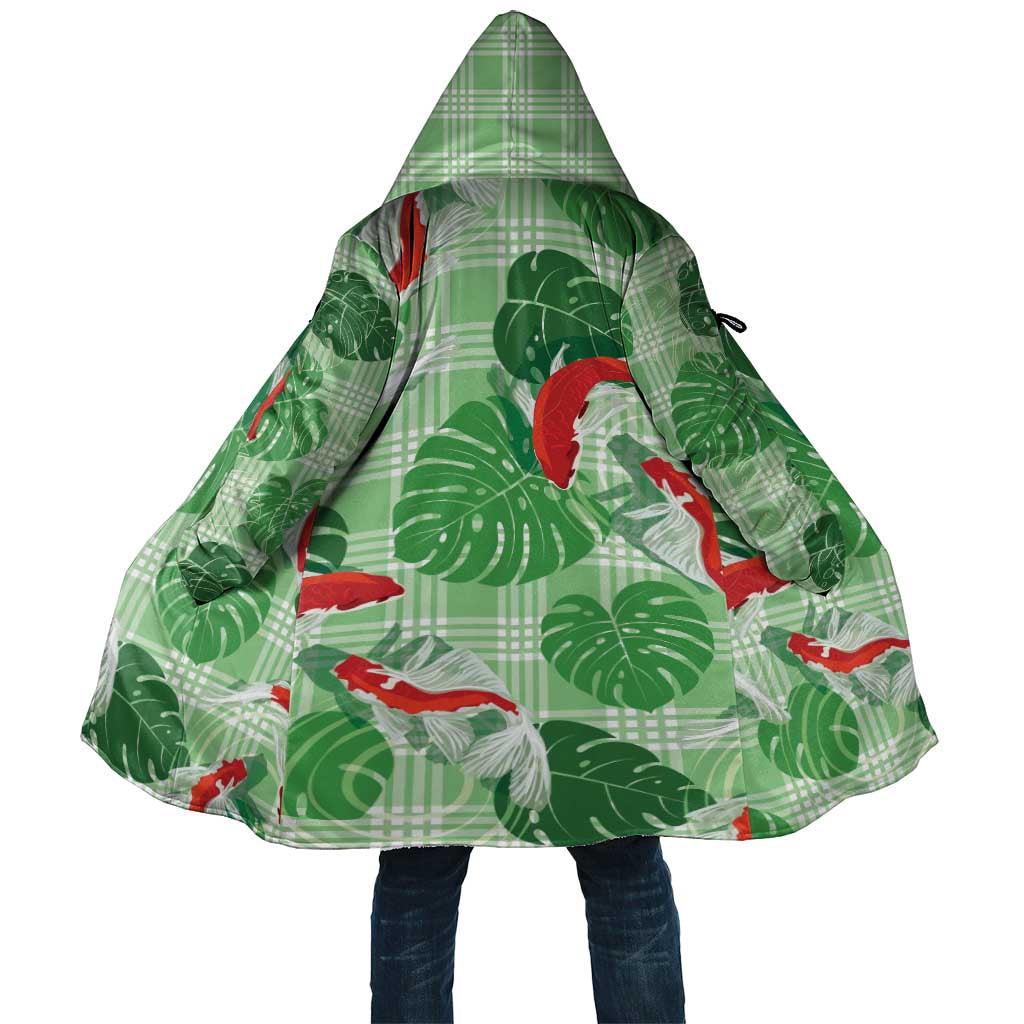 Lime Palaka Hawaii Aloha Cloak Koi Pond Mix Monstera LT7 Unisex Lime Green - Polynesian Pride
